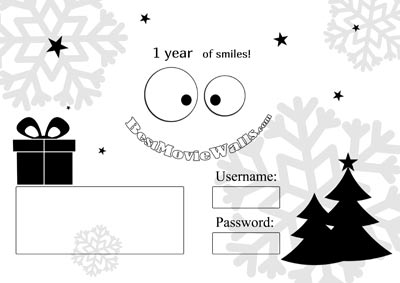 Black and White Christmas gift card A4